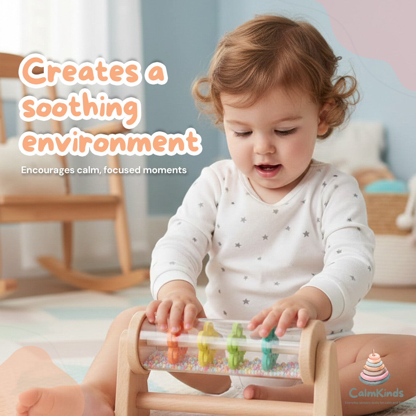 Wooden Rainmaker Toy for Gentle Sensory Calm