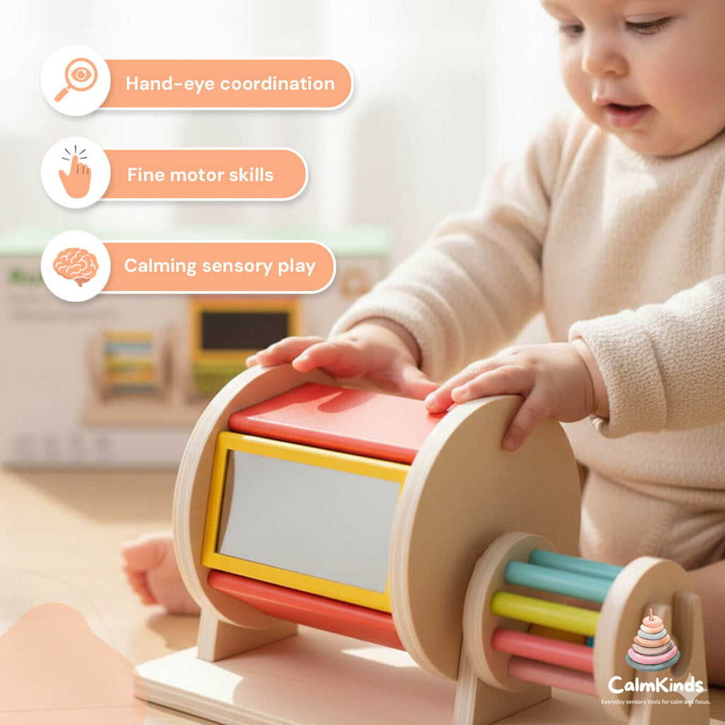Color Rolling Drum Toy for Visual Engagement