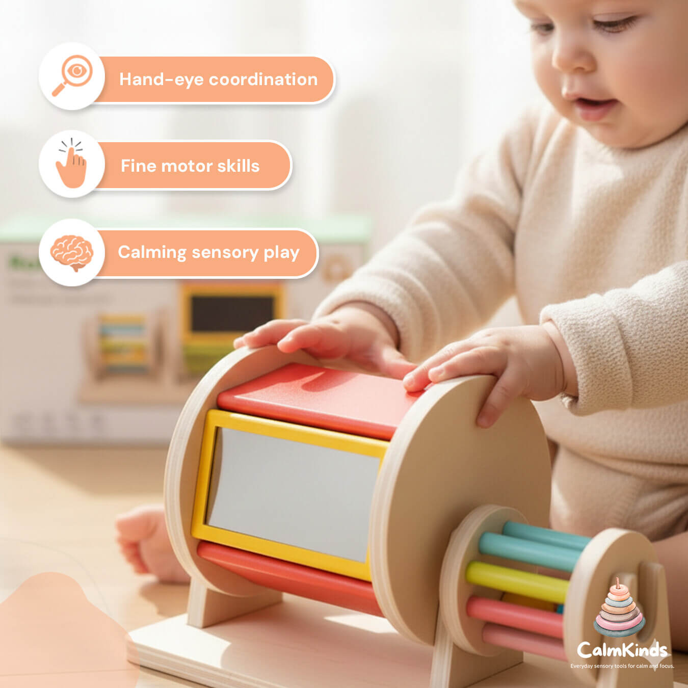 Color Rolling Drum Toy for Visual Engagement
