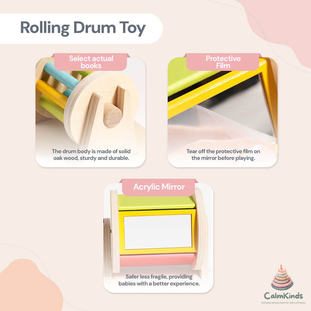 Color Rolling Drum Toy for Visual Engagement