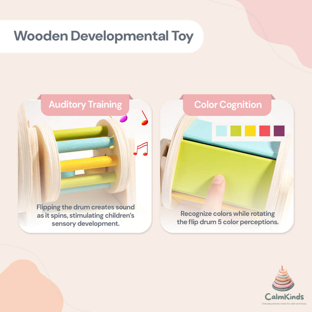 Color Rolling Drum Toy for Visual Engagement
