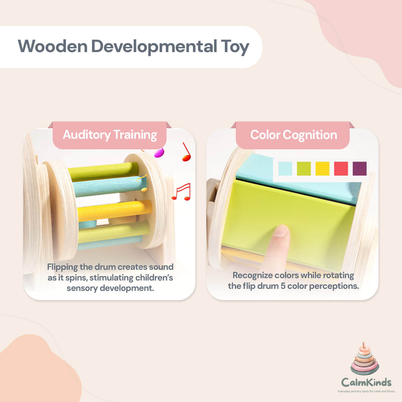 Color Rolling Drum Toy for Visual Engagement