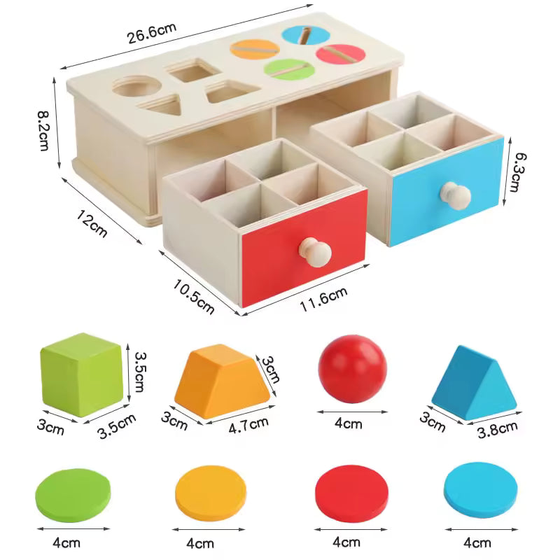 Wooden Shape & Coin Drop Box for Focused Play