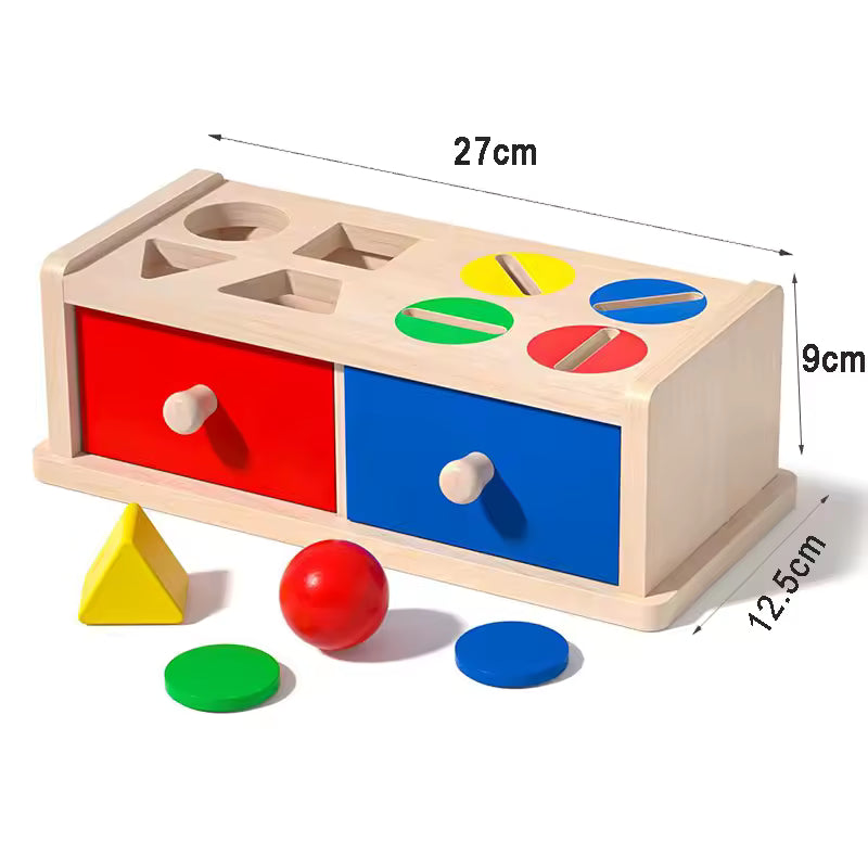Wooden Shape & Coin Drop Box for Focused Play