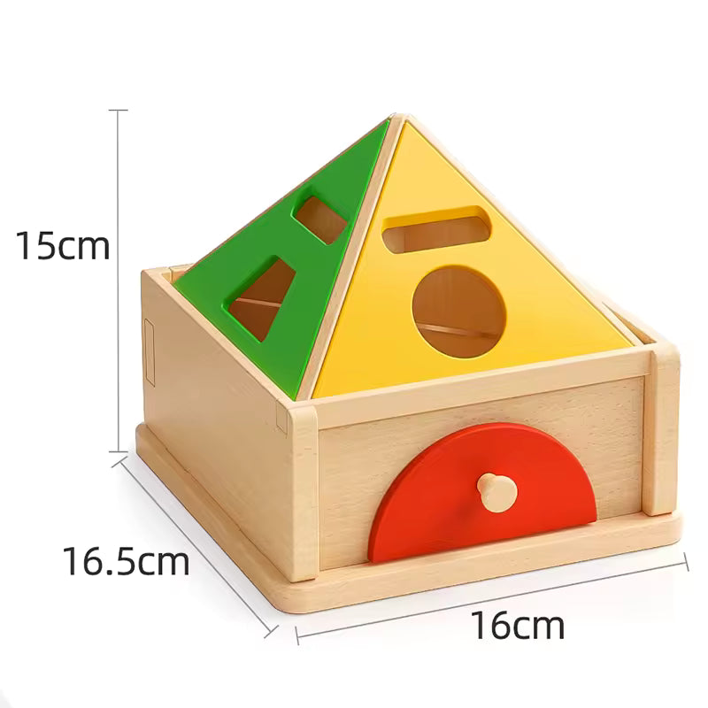 Wooden Shape & Coin Drop Box for Focused Play