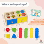 Wooden Shape & Coin Drop Box for Focused Play